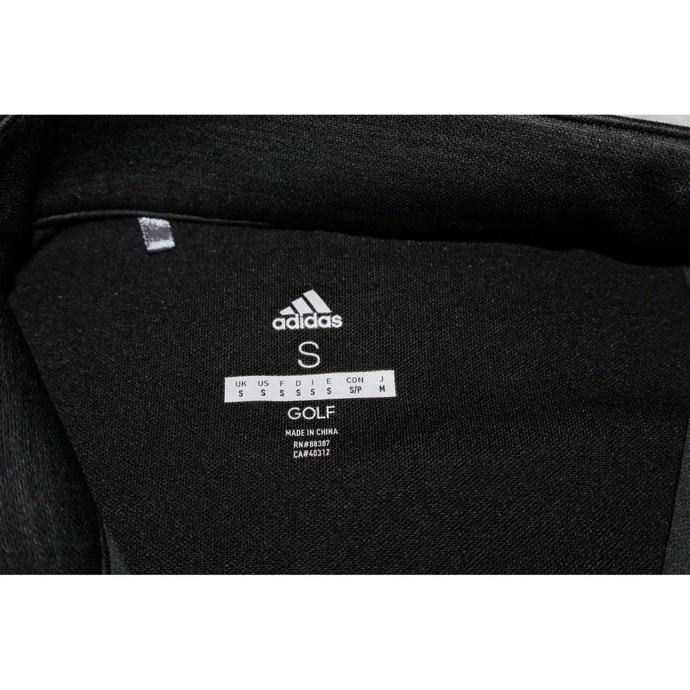 Adidas Golf 1/4Zip Pullover Shirt Mens Small Black Reflective Stripes Mock Neck